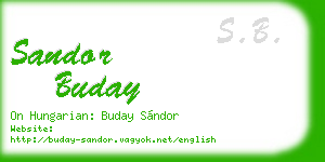 sandor buday business card